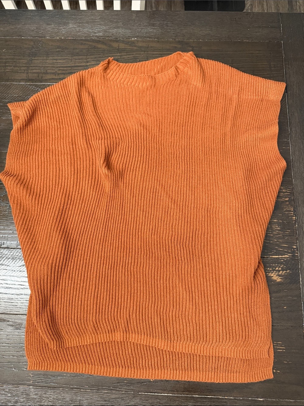 Sleeveless Ribbed Knit Top - Burnt Orange